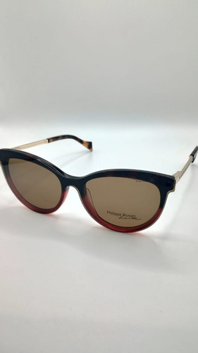 Anteojos Armazón Lentes Clip On Polarizado Ph. Rosset 1087 Rojo Moteado 004