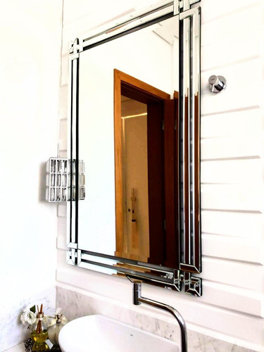 Imagem 1 de 8 de Espelho Veneziano 110cm X 70cm  Sala Lavabo Banheiro
