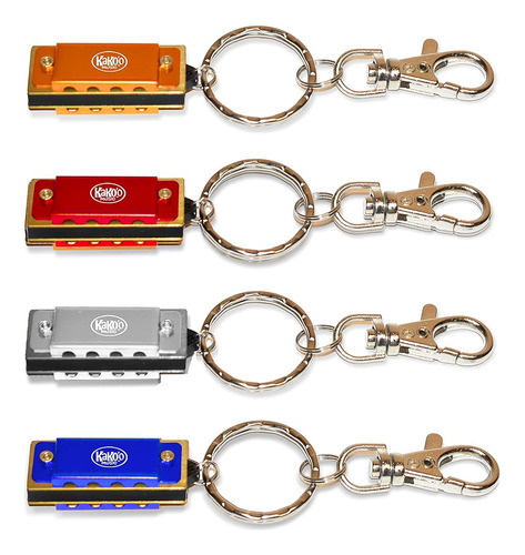 Kako'o Music 4-pack Mini Harmonicas - Acero Inoxidable Tamañ