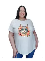Comprar 3 Remeras Estampada De Mujer Manga Corta Spun Talle Especial