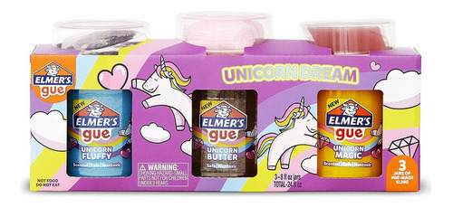 Set  3 Slime Elmers Unicorn Dream