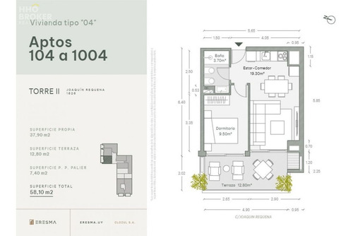 Imagen 2 de 11 de Oportunidad Lanzamiento Montevideo 1 Dormitorio Terraza Y Parrillero - Eresma Ii - Montevideo Cordon