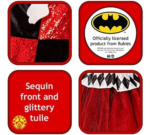 Rubies Girls Dc Super Villains Harley Quinn Disfraz Tutú Ves