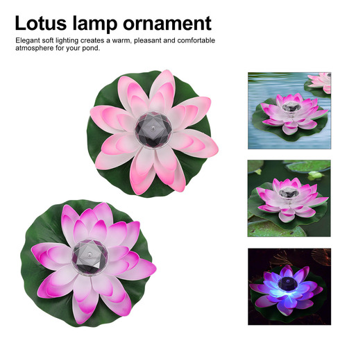 Lámpara Solar Lights Flower Lamp Con Forma De Loto, 2 Unidad