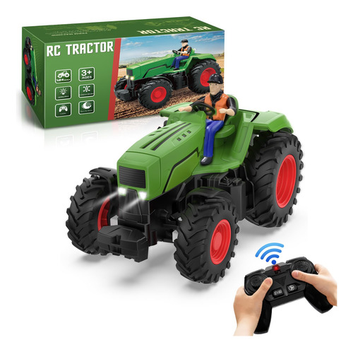 Tractor A Control Remoto Rc De Juguete Granja 124 Para Niños Color Personaje