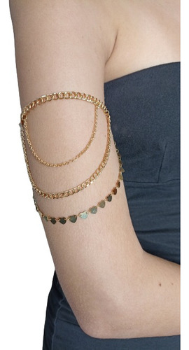 Body Chain Para Brazo Brazalete Con Cadenas Doradas