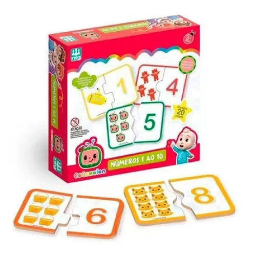 Jogo Educativo Cocomelon Números 1 Ao 10 Com 20 Pcs Nig 0511