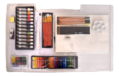 Imagen 2 de 4 de Set De Arte Con 115 Piezas Con Caballete De Aluminio Daler
