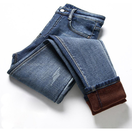 Jeans De Cintura Alta Para Mujer Con Forro Polar Térmico .