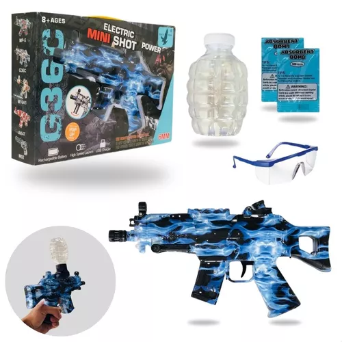 Kit Arminha de brinquedo Prata e Preta +1000 Bolinhas / Pistola de Brinquedo  Caveira / de Plástico / Airsoft /