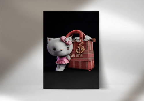 Cuadro Minimalista Hello Kitty Dinero Y Moda