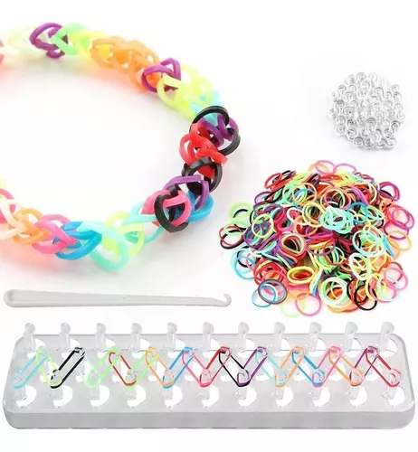 Kit Para Hacer Pulseras Para Niños Gomitas Arcoiris + Telar