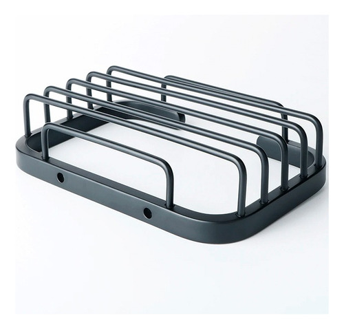 Jabonera Negra Acero Inox Ducha Baño Porta Jabon Premium Color Negro