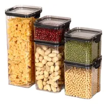 Comprar Pack, Set De 5 Táperes Herméticos Ravena - Tarros Organizadores Resistentes, Encastrables Y Apilables - Juego De Recipientes Para Cocina