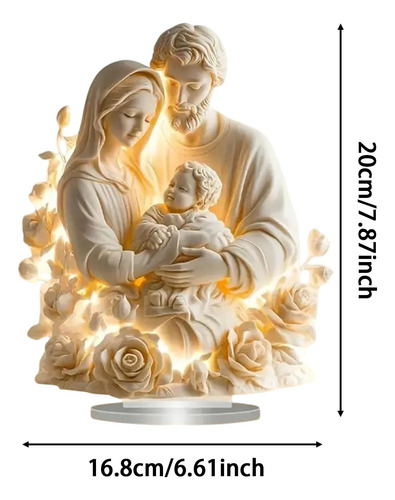 2d Jesús Figura Santa Decoración Familia Sagrada Blanca