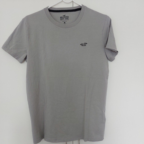 Remera Hollister Gris Xs, Original