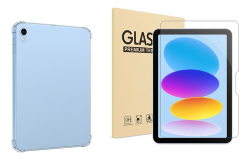 Funda Flexible Uso Rudo Para iPad 11 A16 Y Cristal Templado Transparente