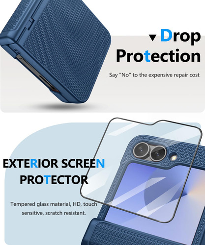 Funda De Teléfono Vihibii Para Samsung Galaxy Z Flip 6 Azul
