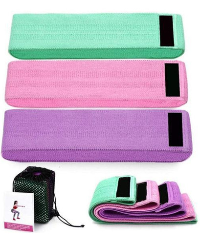 Kit 3 Faixas Elásticas De Exercícios Hip Resistance Bands