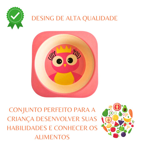 Prato Infantil Com Divisoria Talher E Tigela Bowl