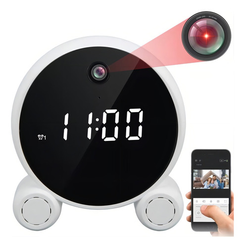 Cámara Seguridad Oculta En Reloj Despertador Wifi Inteligent
