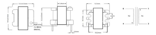 10pcs 1300: Transformador De Audio De 8 Ohm Ee14 Transformad