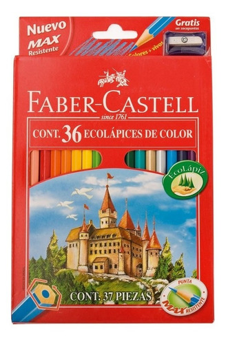 Lapices Faber Castell X 36 L Ecolapiz + Sacapunta De Regalo