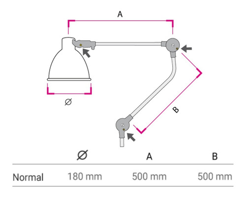 Imagen 3 de 9 de Lampara Escritorio/tablero Con Morsa Aluminio E27 Con 2 Mov