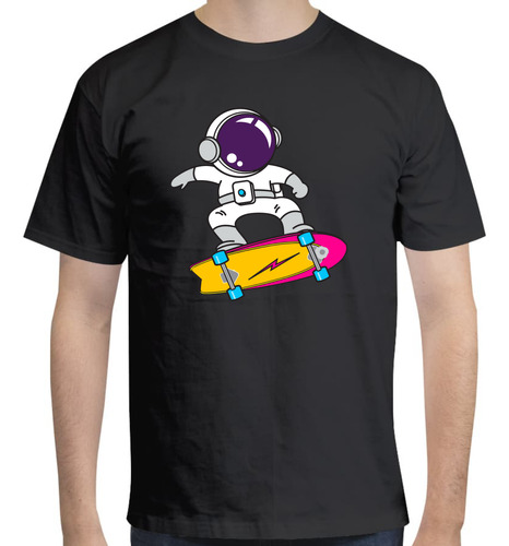 Playera Diseño De Astronauta En Patineta En El Espacio