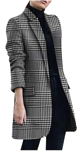 Abrigo Mujer Ropa De Abrigo Elegante Cuello Solapa Tweed Sue