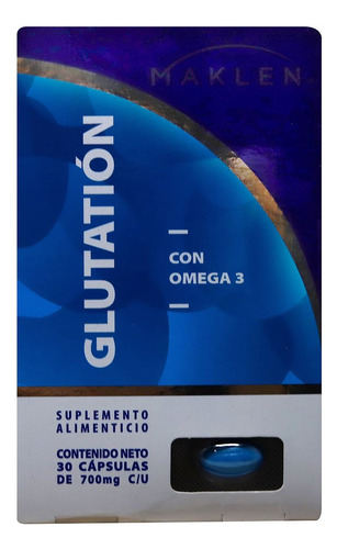 Glutatión Con Omega 3 Caja C/30 Cápsulas De 700mg C/u Maklen Sabor Sin Sabor