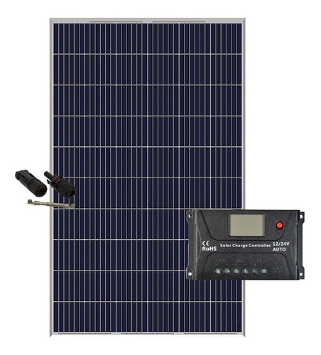 Painel Placa Solar De 270w + Controlador De Carga 20a + Mc4