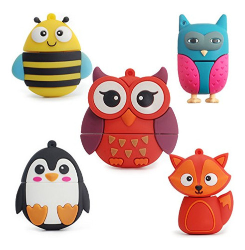 Leizhan 5x32gb Usb Flash Drive Con Cadena Animales Lindos Bú