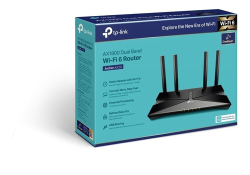 Router Tp Link Ax20 Wifi 6 Doble Banda 4 Antenas