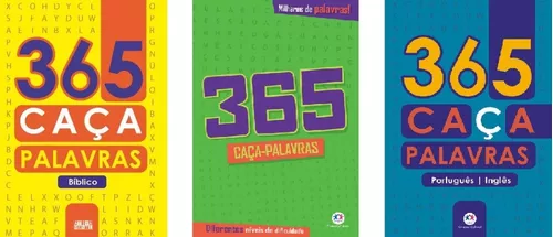 Kit c/ 3 Livros Caça-palavras Nível: Médio/ Difícil