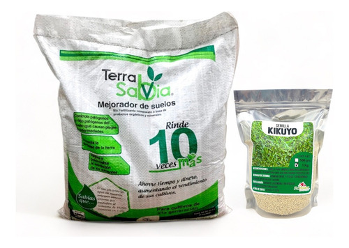 Semilla De Pasto Kikuyo Whittet 1 Kg + Terrasabvia 10 Kg