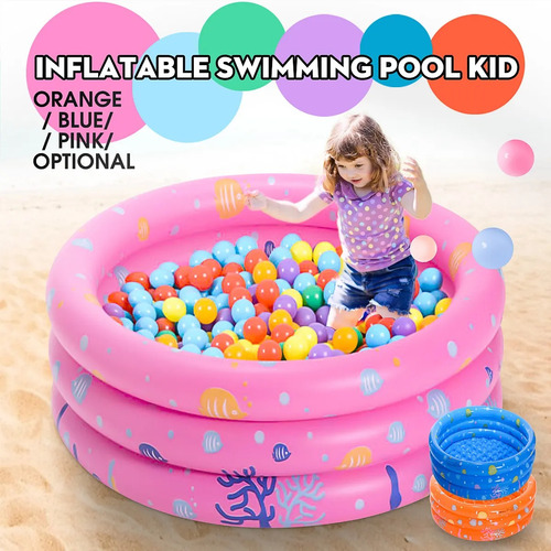 Piscina Inflable Plástico Bebe 3 Anillos 140 X40 Cms Verano