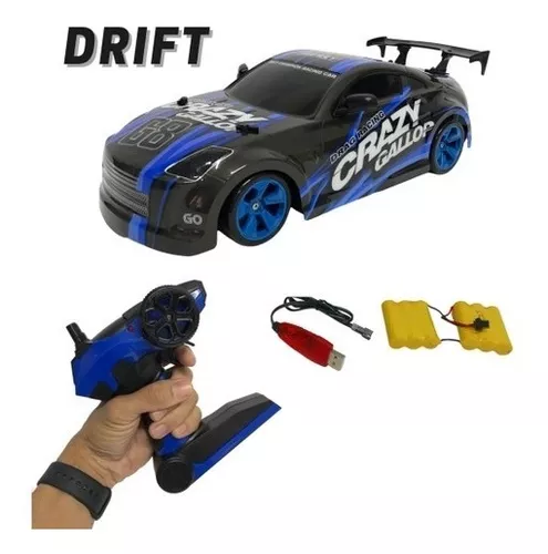 Carrinho de controle remoto recarregável Nissan GTR Drift tração nas quatro  rodas brinquedo presente