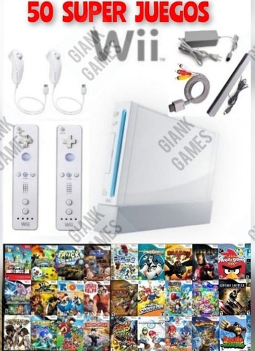 Nintendo Wii Con 2 Controles 2 Players Con 50 Super Juegos 