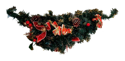 Rama Adorno Decorada Navidad Tupida 65cmx23cm Alambre Forrad