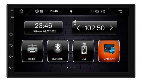 Multimídia Prime Carplay Slim Roadstar Com Bluetooth E Fm