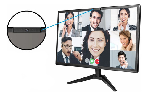 Monitor Brx Led 23 Com Webcam, Hdmi+vga Cor Preto 127/220v