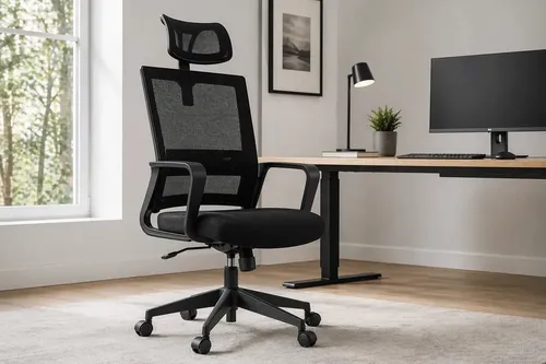 Cadeira Ergonômica Home Office Giratória Mesh Executiva Suporte Lombar Reclinável Reguláveis Confortável Presidente Preto