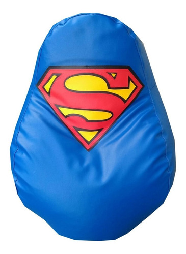 Silla Puff Sala  De Superman Doble Costura Calidad