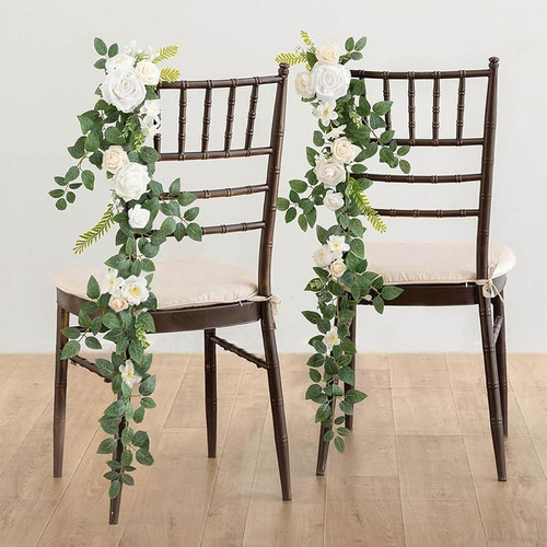 2 Uds Pew Flores Artificiales Eucalipto Elegante Silla De