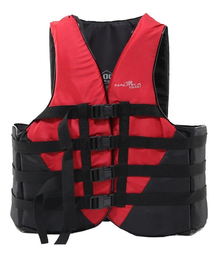 Colete Coast Nautika 130 Kg Vermelho E Preto