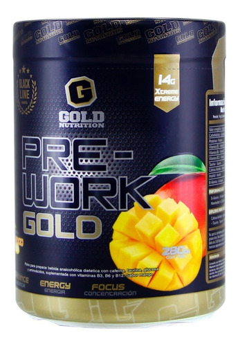 Pre Work Gold Nutrition Pre Entrenamiento Sabor Mango