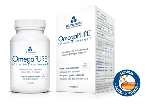 Omega Pure 500mg Pote 60 Cápsulas - Omegapure Da Alemanha 