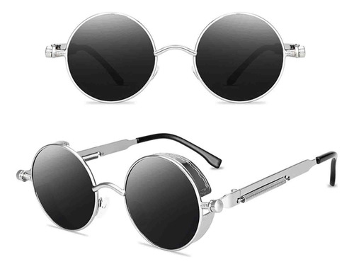 Gafas De Sol Redondas Retro Góticas Steampunk Gafas Con