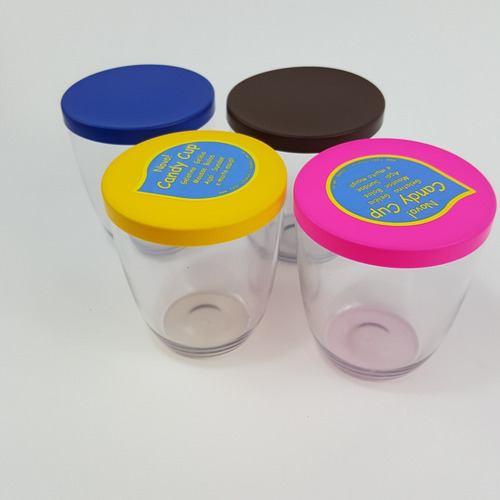 Imagem 4 de 5 de Kit Copos Com Tampa Para Salada De Frutas Mousse 280ml 4 Un